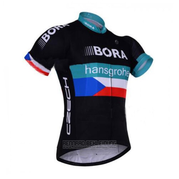 2017 Fahrradbekleidung Bora Shwarz Trikot Kurzarm und Tragerhose